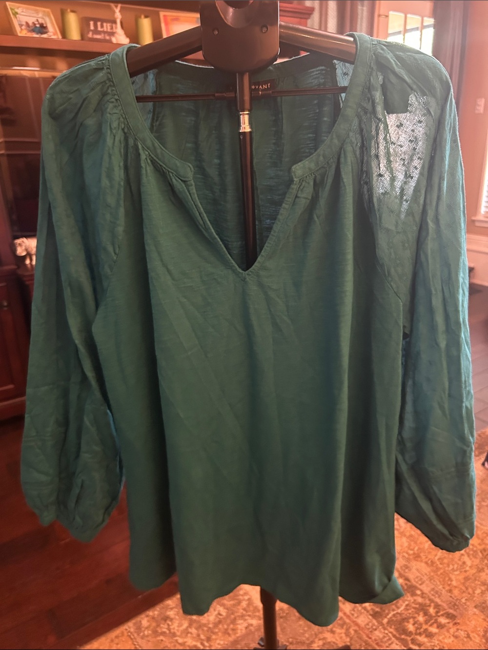 Lane Bryant Teal Green Peasant Tunic Top